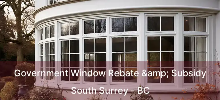  Government Window Rebate & Subsidy South Surrey - BC